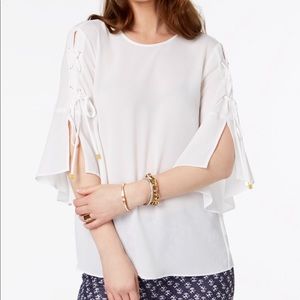 NEW!! MICHAEL KORS Lace-up Sleeve Top
